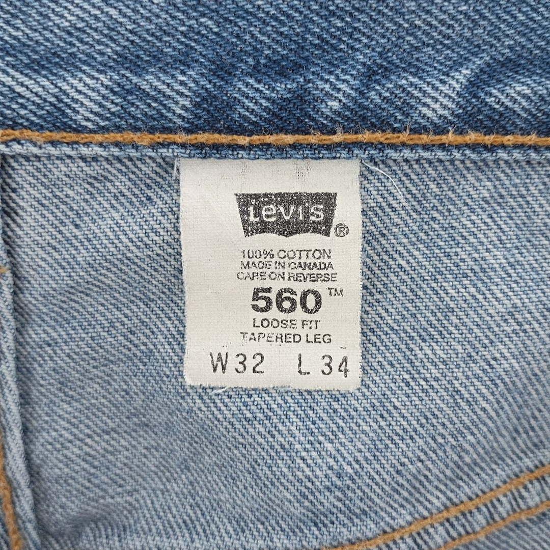 90s~00'S Levi's 560 LOOSE FIT TAPERED LEG Tapered Denim Pants Made in Canada Men's W32 equivalent /eaa403725