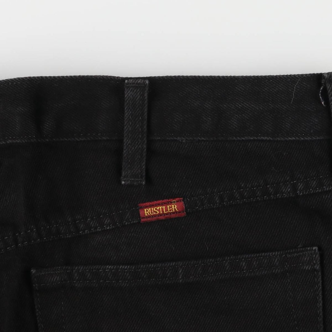 Rustler Black Denim Straight Denim Pants for Men, W36 cotton black type Vintage Second Hand