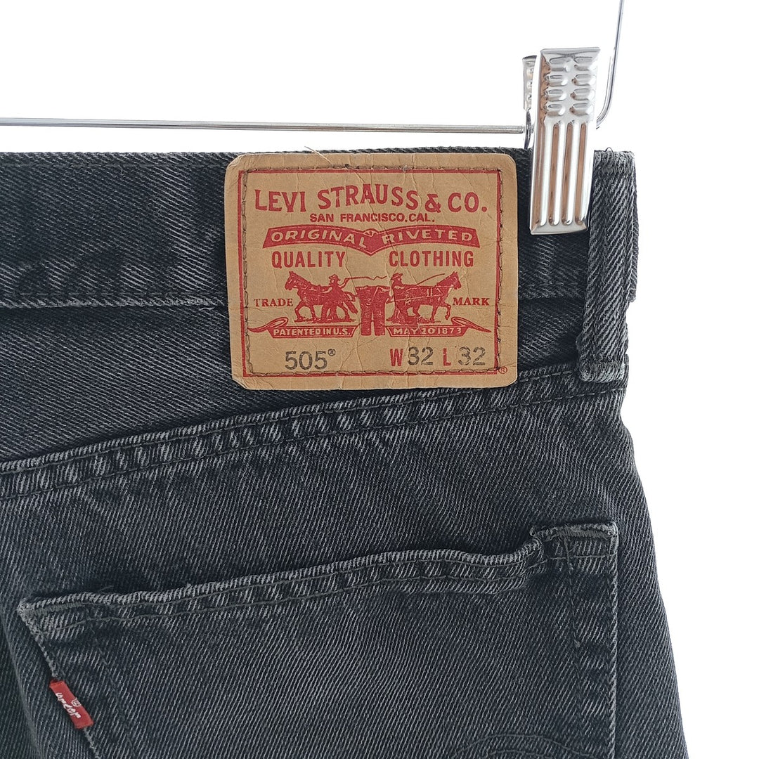 Levi's 505 STRAIGHT FIT Black Denim Tapered Denim Pants Men's W33 equivalent / eaa403916