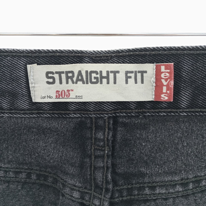 Levi's 505 STRAIGHT FIT Black Denim Tapered Denim Pants Men's W33 equivalent / eaa403916