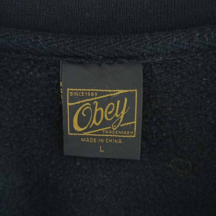 00'S OBEY logo sweatshirt, trainer, men's size L /eaa403935