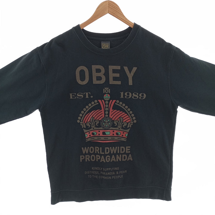 00'S OBEY logo sweatshirt, trainer, men's size L /eaa403935