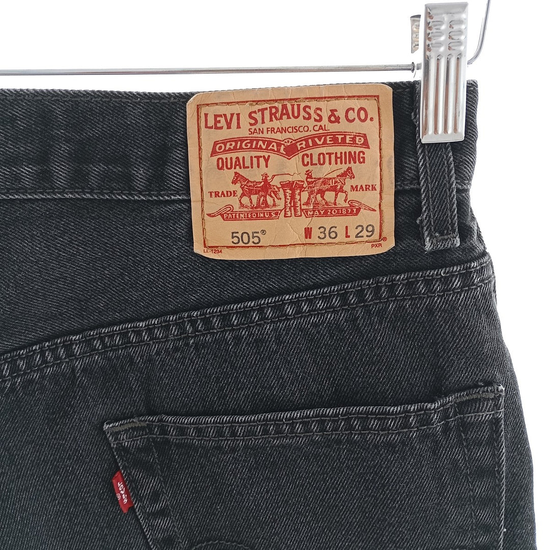 Levi's 505 REGULAR FIT black denim tapered denim pants for men, size W34 / eaa403956