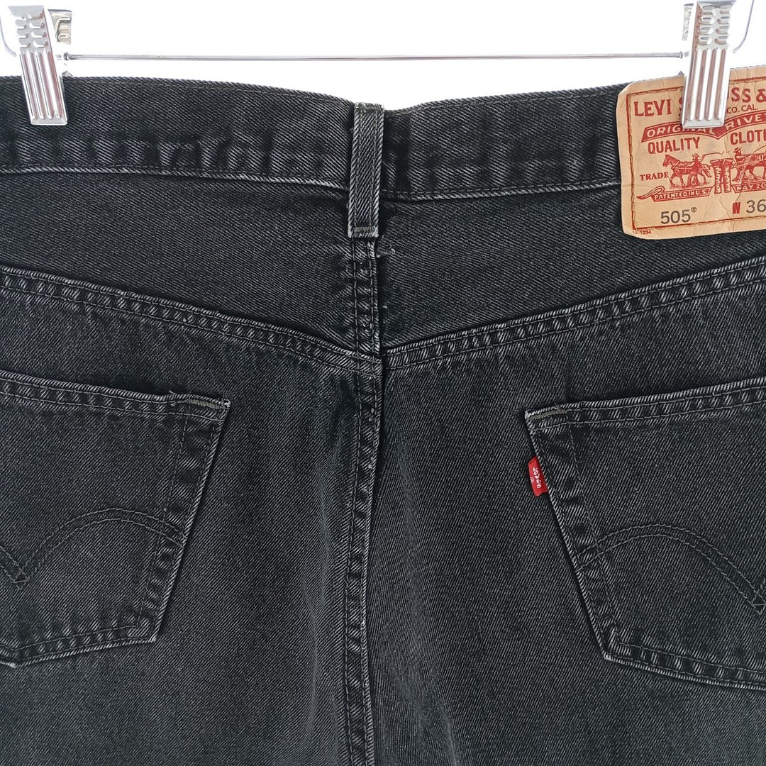 Levi's 505 REGULAR FIT black denim tapered denim pants for men, size W34 / eaa403956