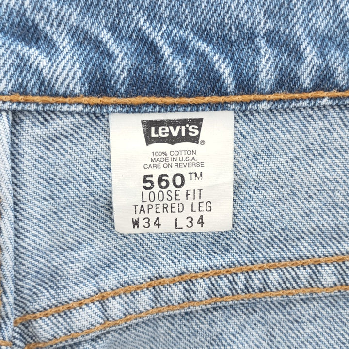 90'S Levi's 560 LOOSE FIT TAPERED LEG Tapered Denim Pants Made in USA Men's W32 Vintage /eaa403965