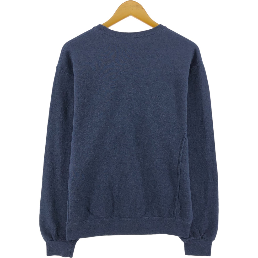 2000'S - Russell plain blank sweatshirt, men's size M cotton navy blue type Vintage Second Hand