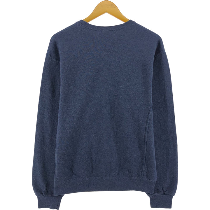 2000'S - Russell plain blank sweatshirt, men's size M cotton navy blue type Vintage Second Hand