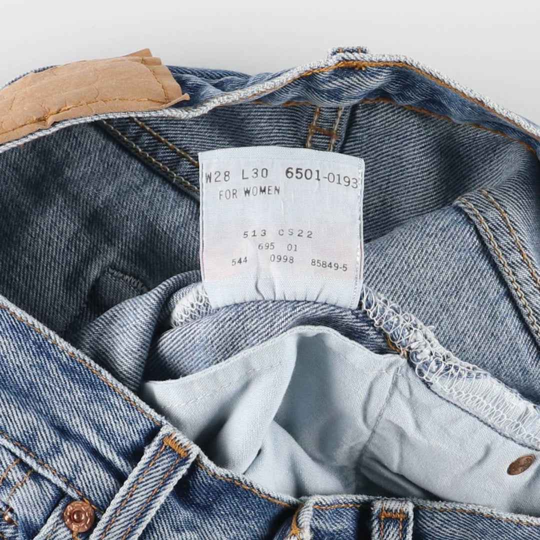 90'S Levi's 6501-0193 Straight Denim Pants Made in USA Women's L (w27) Vintage cotton blue type Vintage Second Hand