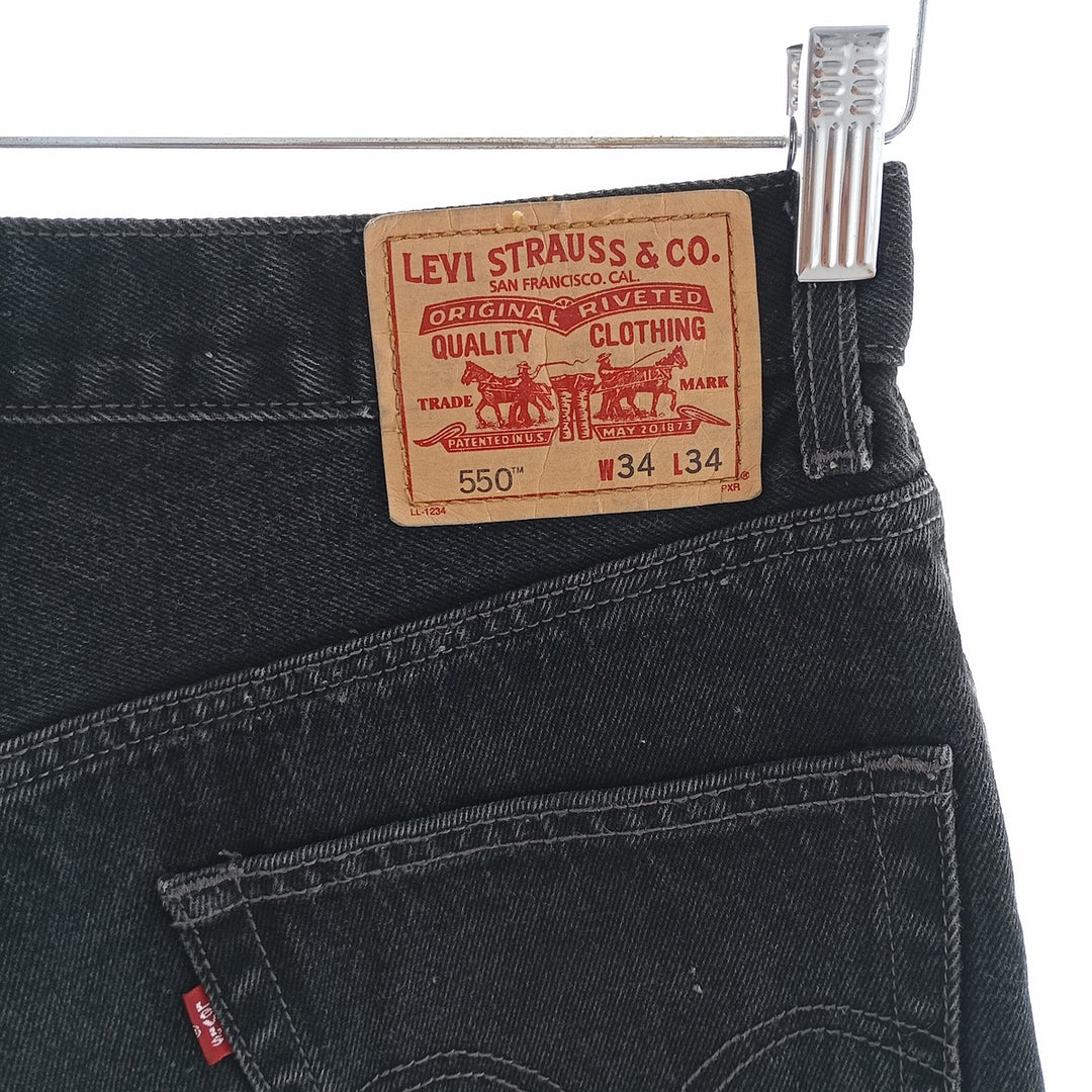 00'S Levi's 550 Relaxed Fit Black Denim Tapered Denim Pants Men's W34 equivalent / eaa404288