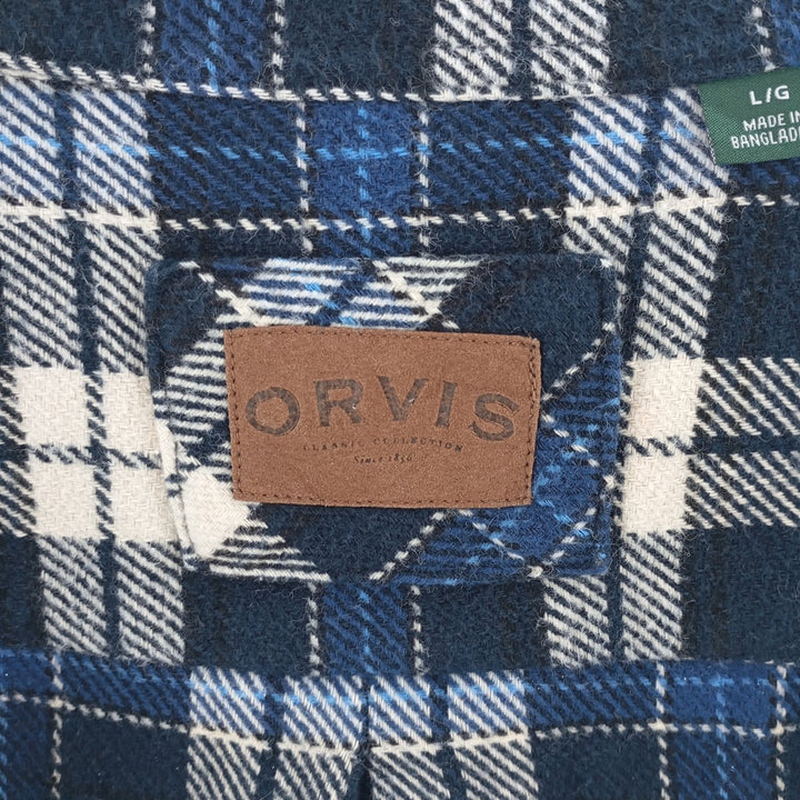 ORVIS Long Sleeve Flannel Check Shirt Men's Size L /eaa404313