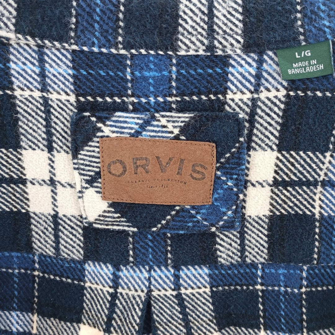 ORVIS Long Sleeve Flannel Check Shirt Men's Size L /eaa404313