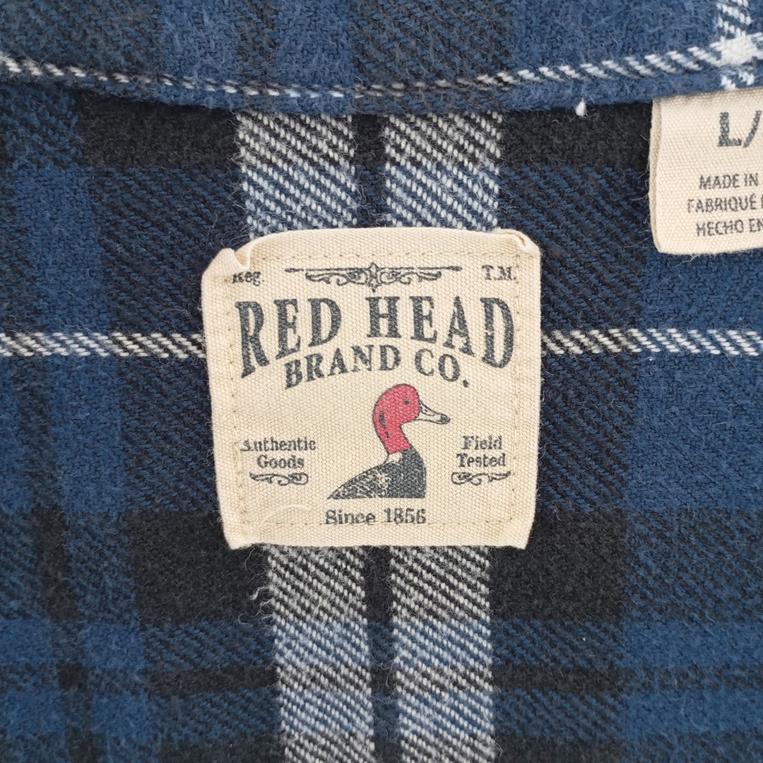 RED HEAD Long Sleeve Flannel Check Shirt Men's Size L /eaa404315