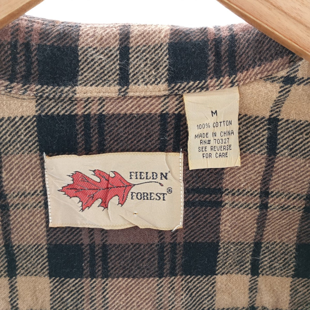 90s~ FIELD N' FOREST Long Sleeve Flannel Check Shirt Men's M Size Vintage /eaa404325