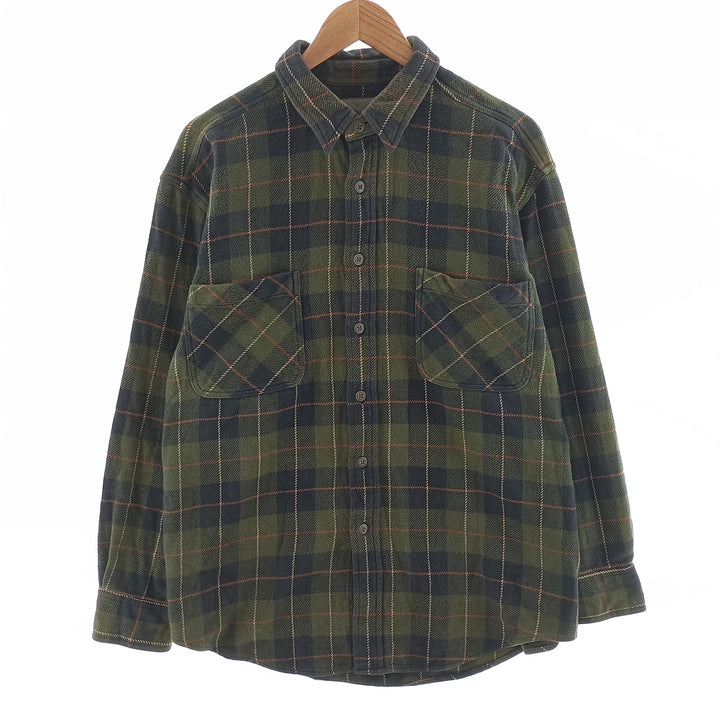 90s~00'S St. John's Bay Long Sleeve Heavy Flannel Check Shirt Men's L Size Vintage /eaa404326