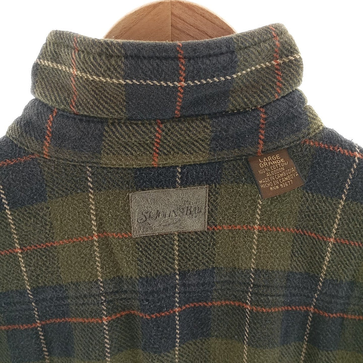 90s~00'S St. John's Bay Long Sleeve Heavy Flannel Check Shirt Men's L Size Vintage /eaa404326