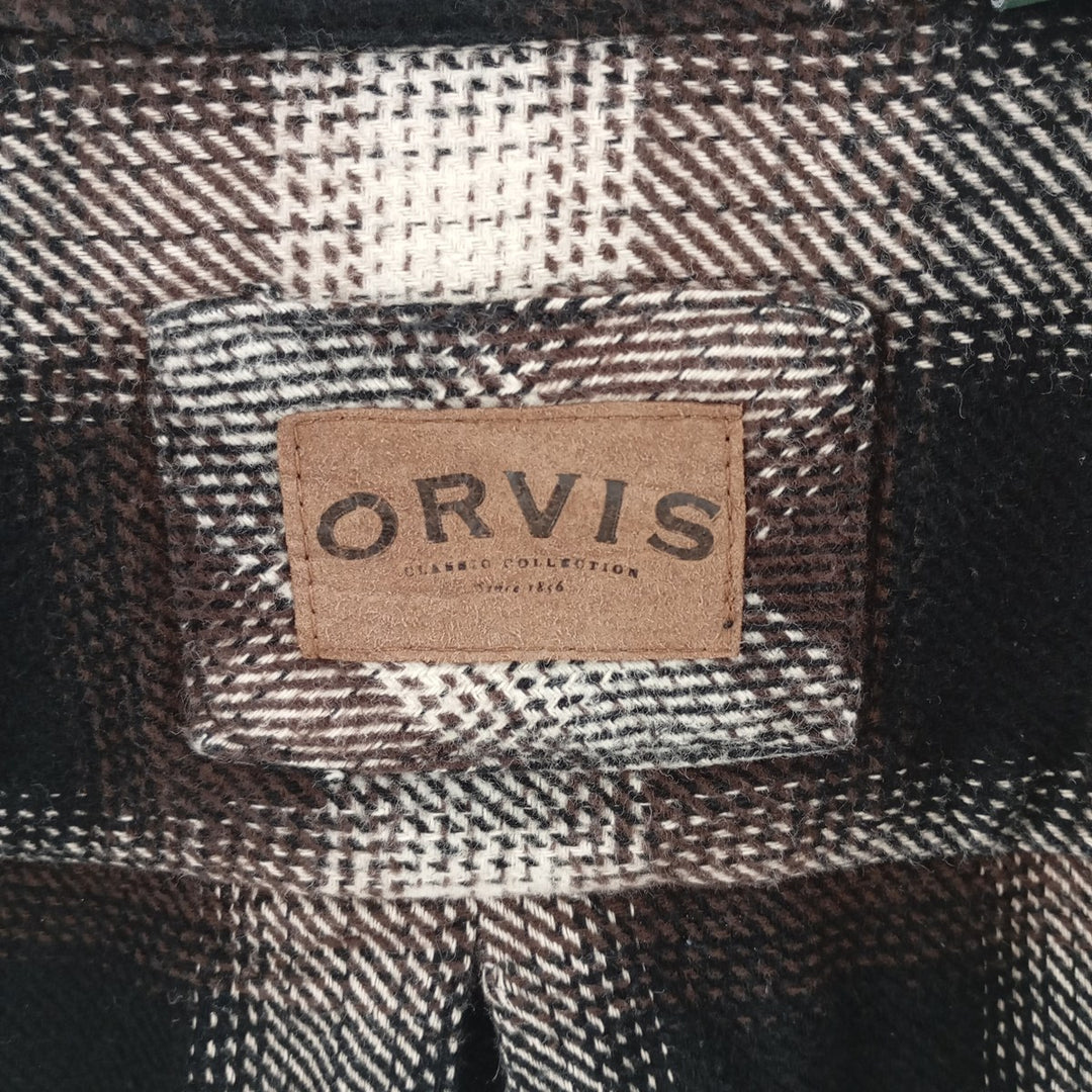 ORVIS Ombre Check Long Sleeve Heavy Flannel Check Shirt Men's L size / eaa404327