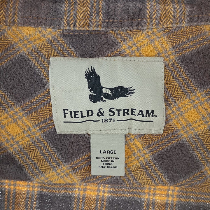 FIELD AND STREAM Long Sleeve Flannel Check Shirt Men's Size L /eaa404328
