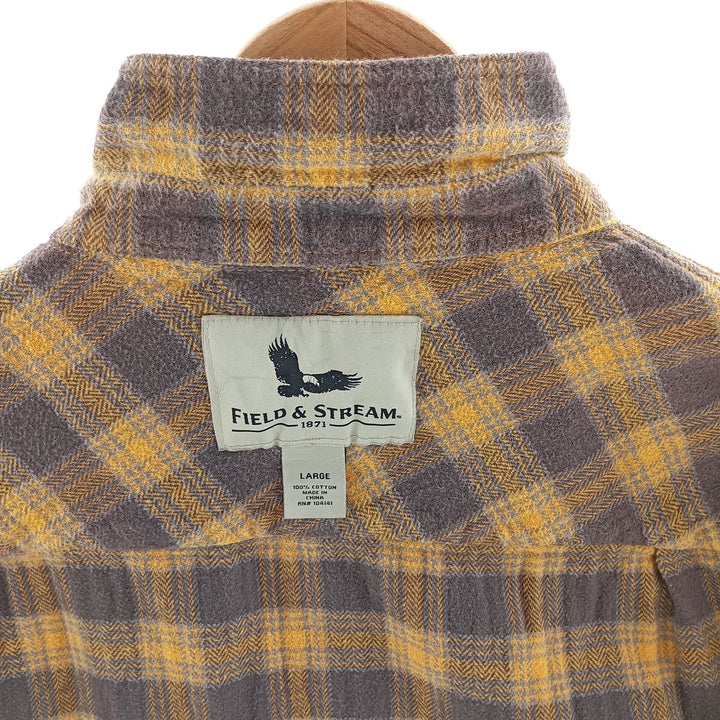 FIELD AND STREAM Long Sleeve Flannel Check Shirt Men's Size L /eaa404328