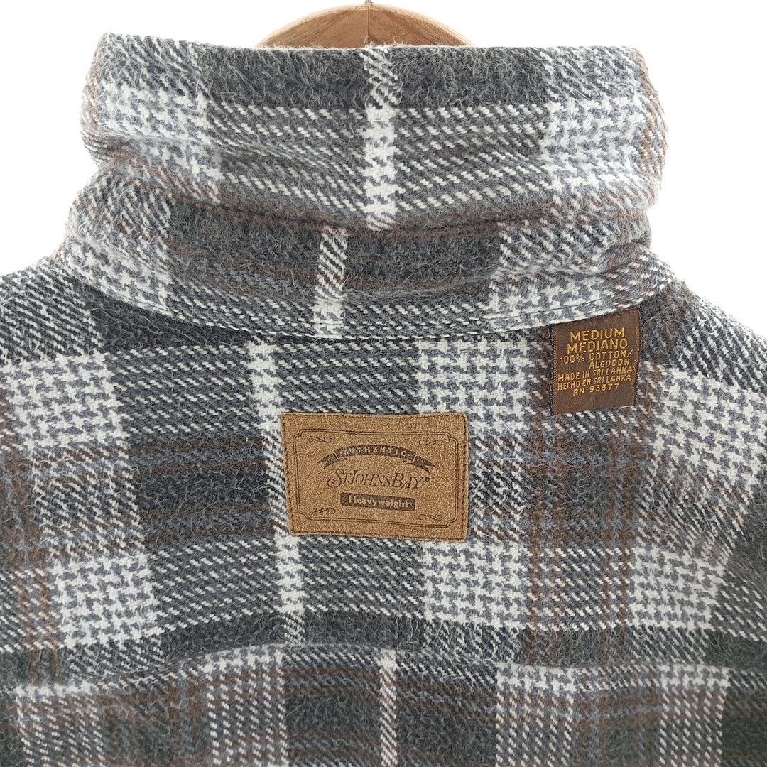 90s~00'S St. John's Bay Long Sleeve Heavy Flannel Check Shirt Men's Medium Vintage /eaa404330