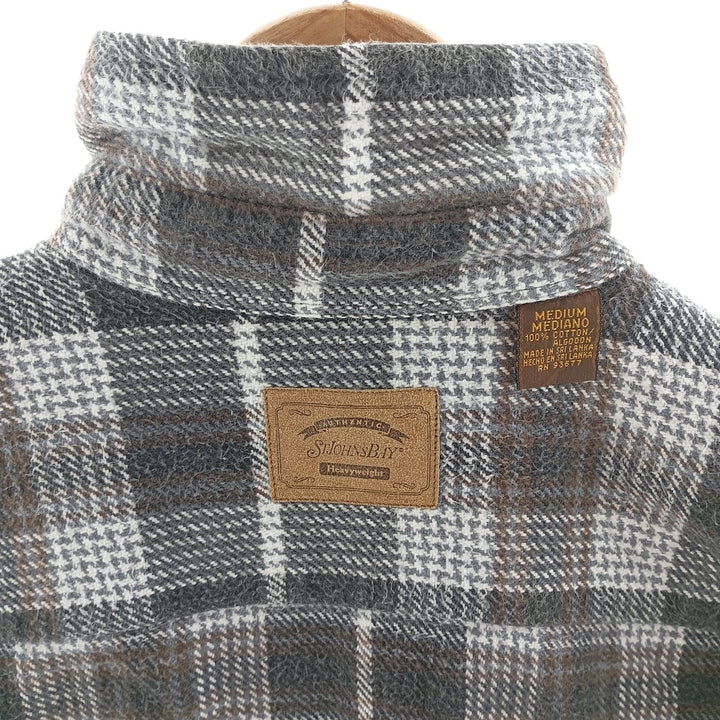 90s~00'S St. John's Bay Long Sleeve Heavy Flannel Check Shirt Men's Medium Vintage /eaa404330