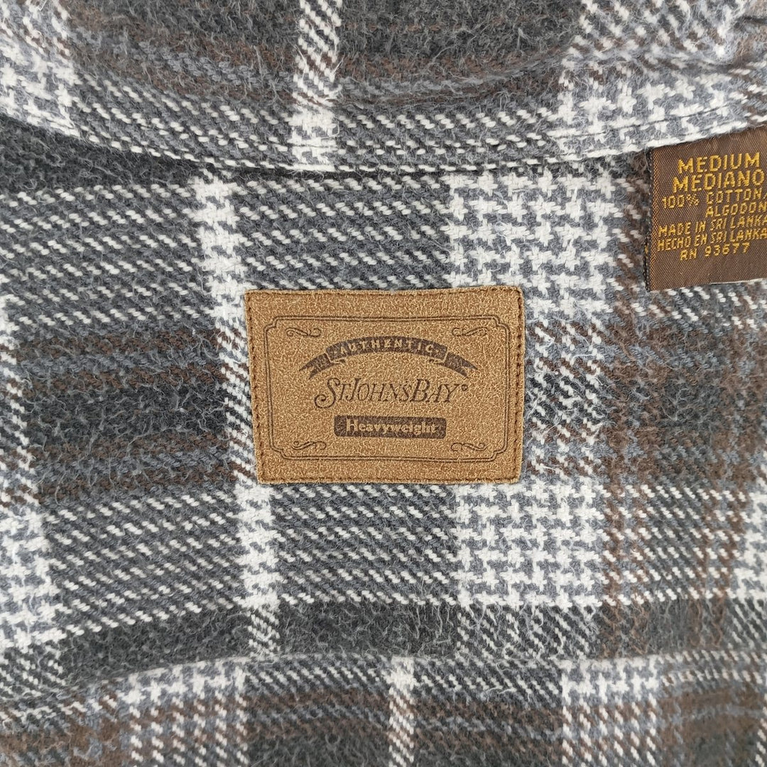 90s~00'S St. John's Bay Long Sleeve Heavy Flannel Check Shirt Men's Medium Vintage /eaa404330