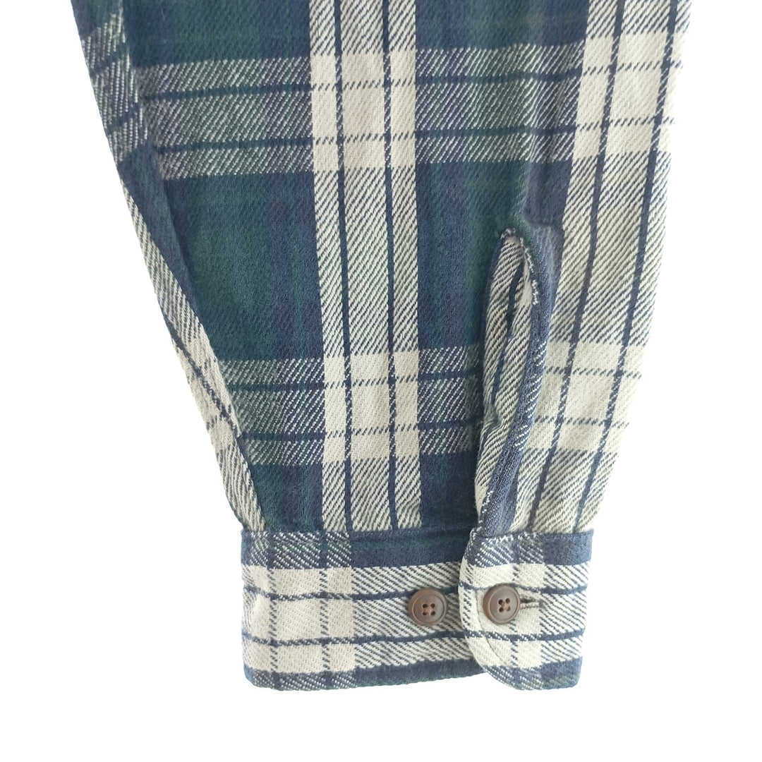 Big size 90'S St. John's Bay HEAVYWEIGHT long sleeve heavy flannel check shirt men's XXXL equivalent vintage /eaa404334