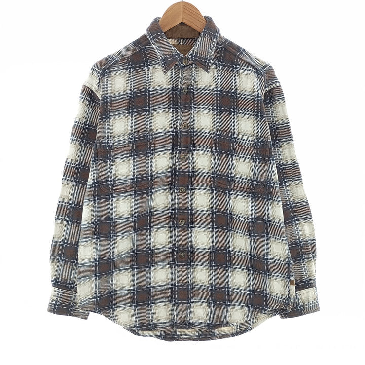 90s~00'S ST JOHN'S BAY BRAWNY ombre check long sleeve flannel check shirt men's size M /eaa404349