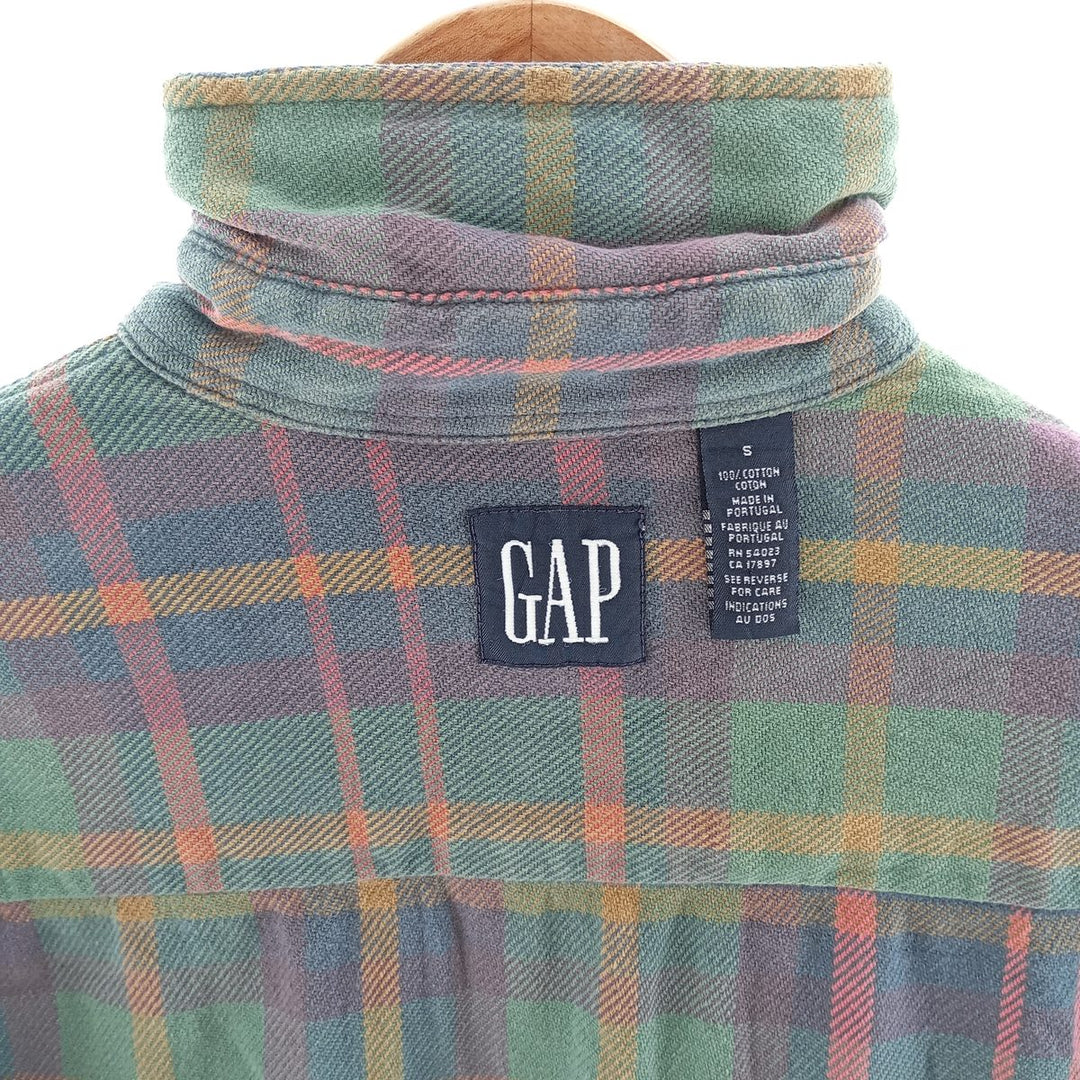 90'S GAP Old Gap Long Sleeve Flannel Check Shirt Made in Portugal Men's S Size Vintage /eaa404351