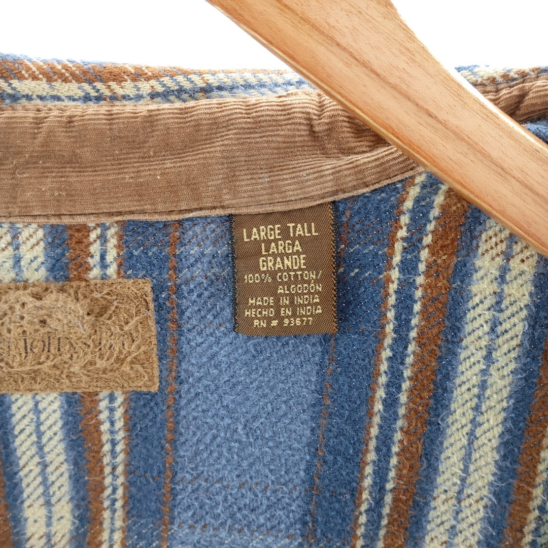 90s~00'S St. John's Bay Long Sleeve Heavy Flannel Check Shirt Men's L Size Vintage / eaa404352