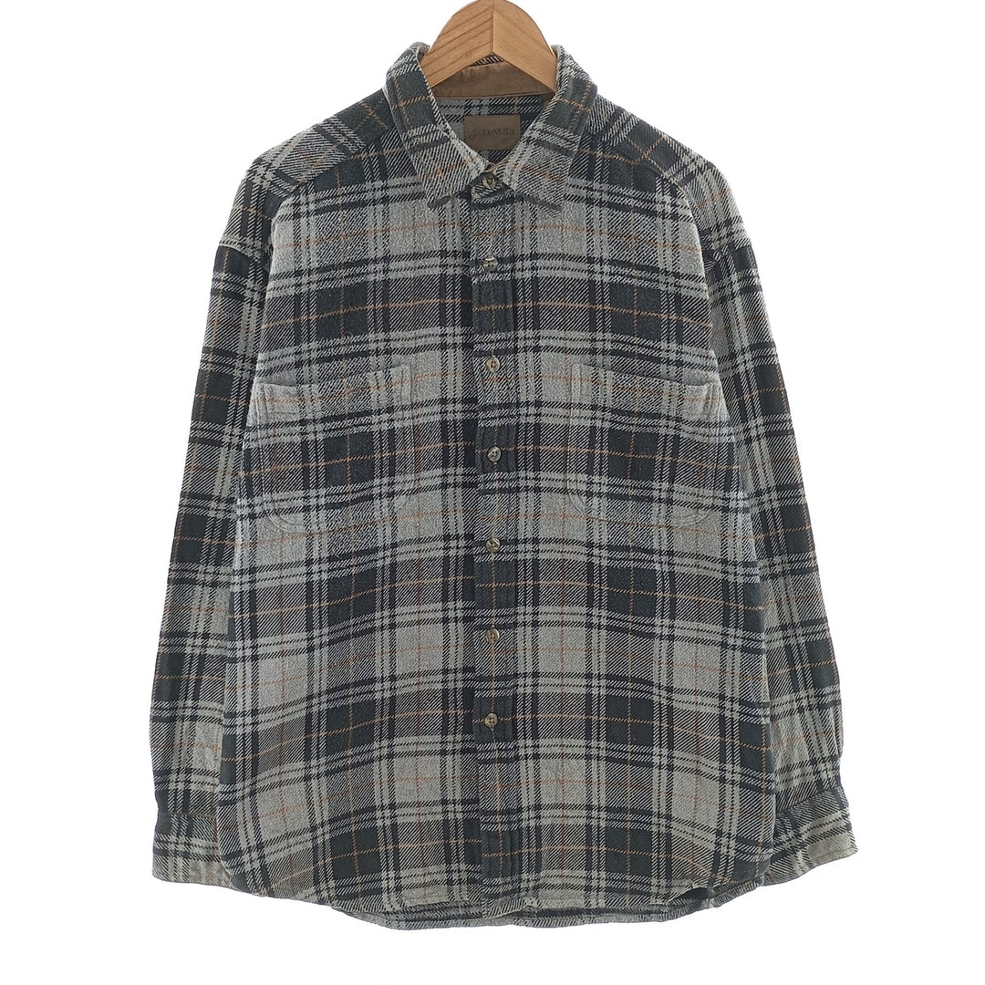 90'S ST JOHN'S BAY long sleeve heavy flannel check shirt, men's size L / eaa404356