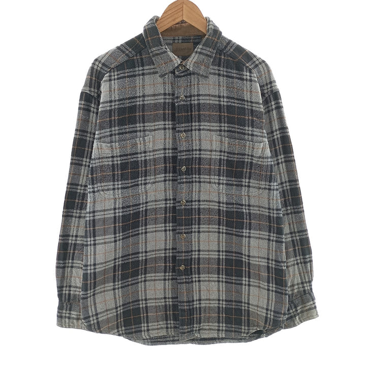 90'S ST JOHN'S BAY long sleeve heavy flannel check shirt, men's size L / eaa404356