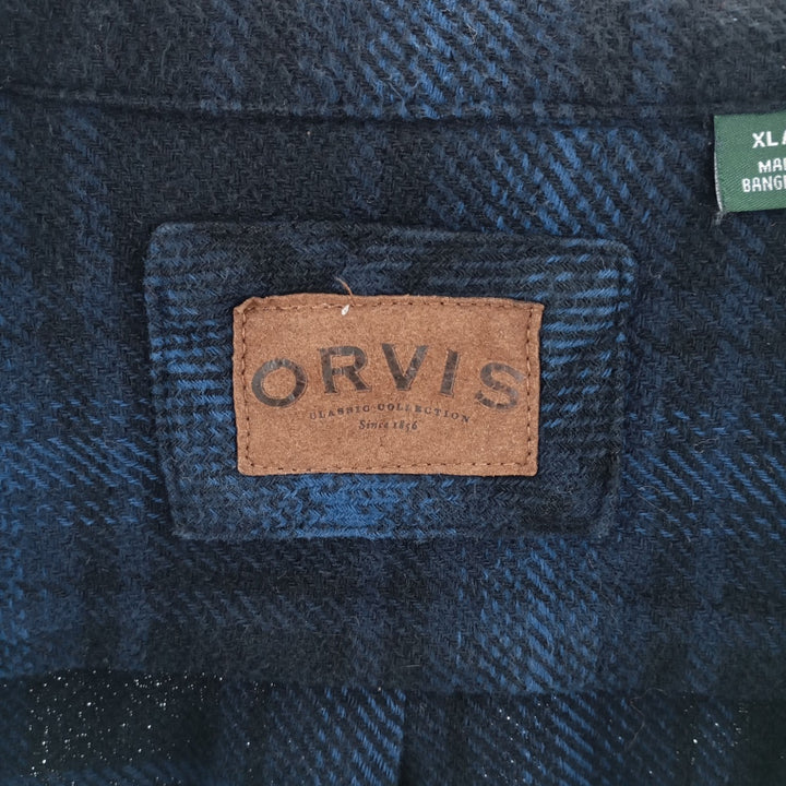 ORVIS Ombre Check Long Sleeve Heavy Flannel Check Shirt Men's XL / eaa404358