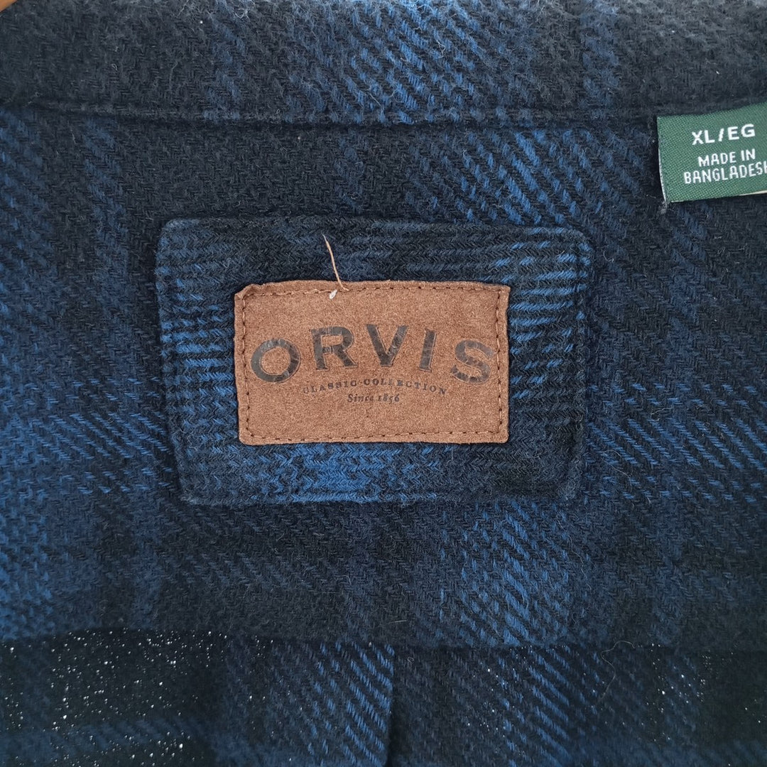 ORVIS Ombre Check Long Sleeve Heavy Flannel Check Shirt Men's XL / eaa404358