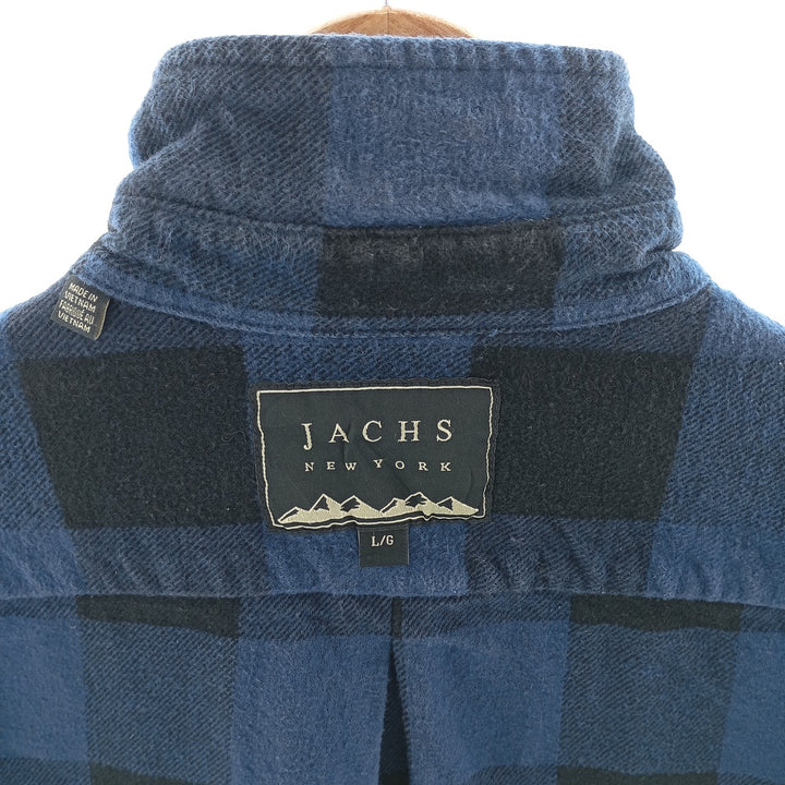 JACHS NEW YORK Buffalo Check Long Sleeve Heavy Flannel Check Shirt Men's L size /eaa404365