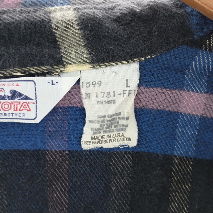 80'S Dakota Western flannel check shirt, made in USA, men's size L, vintage /eaa404366