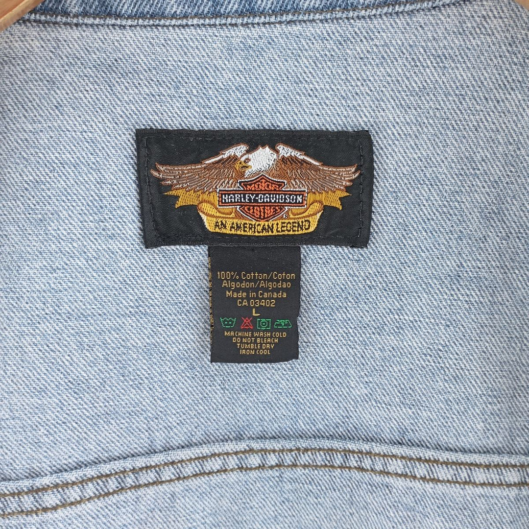 Harley-Davidson denim vest made in Canada, men's size L / eaa404369