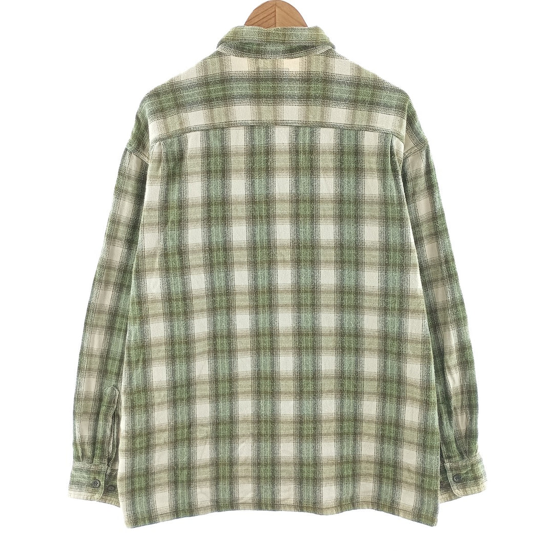 90s~00'S ST JOHN'S BAY ombre check long sleeve heavy flannel check shirt men's XL equivalent /eaa404371