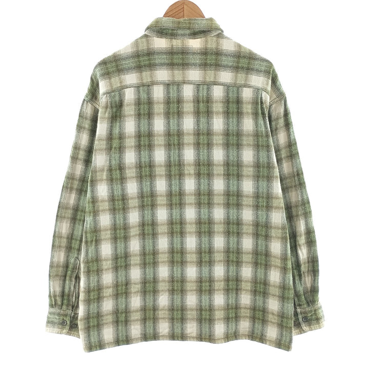 90s~00'S ST JOHN'S BAY ombre check long sleeve heavy flannel check shirt men's XL equivalent /eaa404371