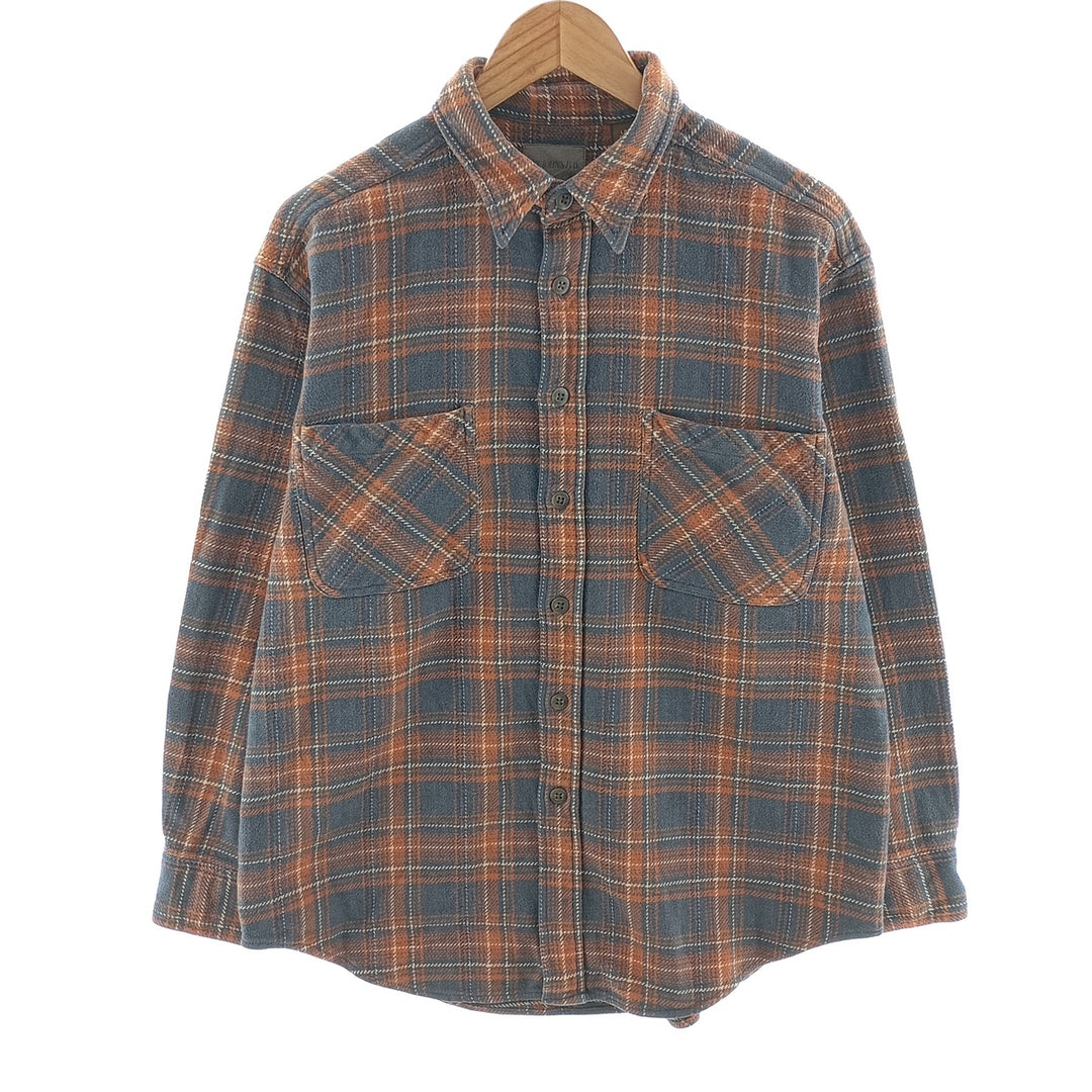 90'S ST.JOHN'S BAY long sleeve heavy flannel check shirt, men's size L /eaa404375