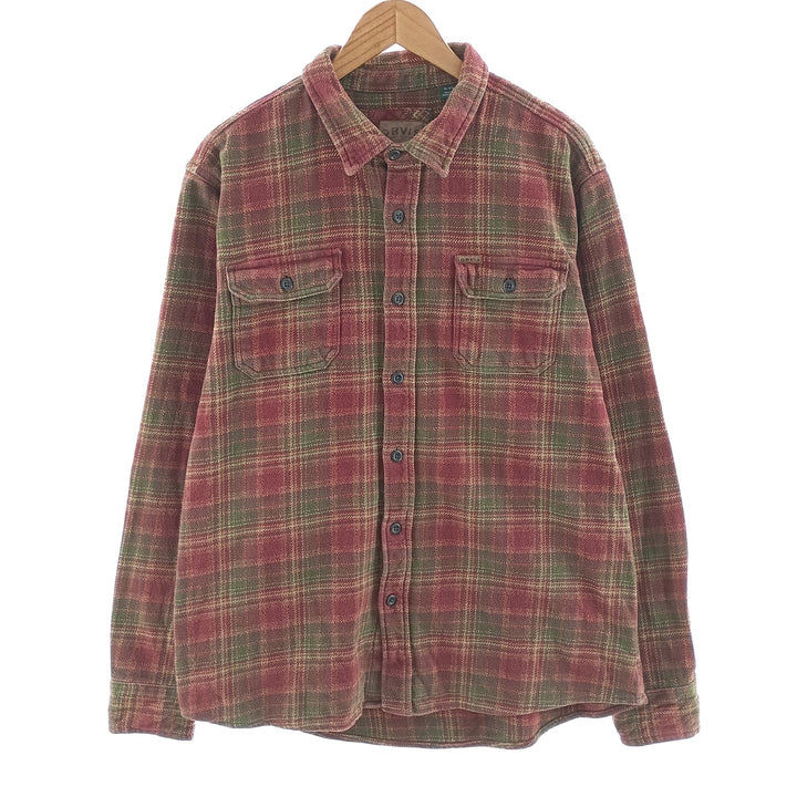 00'S ORVIS Ombre Check Long Sleeve Heavy Flannel Check Shirt Men's XL / eaa404377