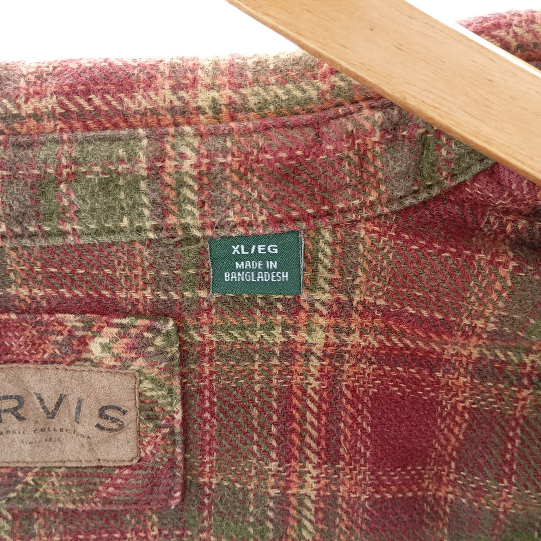 00'S ORVIS Ombre Check Long Sleeve Heavy Flannel Check Shirt Men's XL / eaa404377