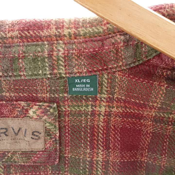 00'S ORVIS Ombre Check Long Sleeve Heavy Flannel Check Shirt Men's XL / eaa404377