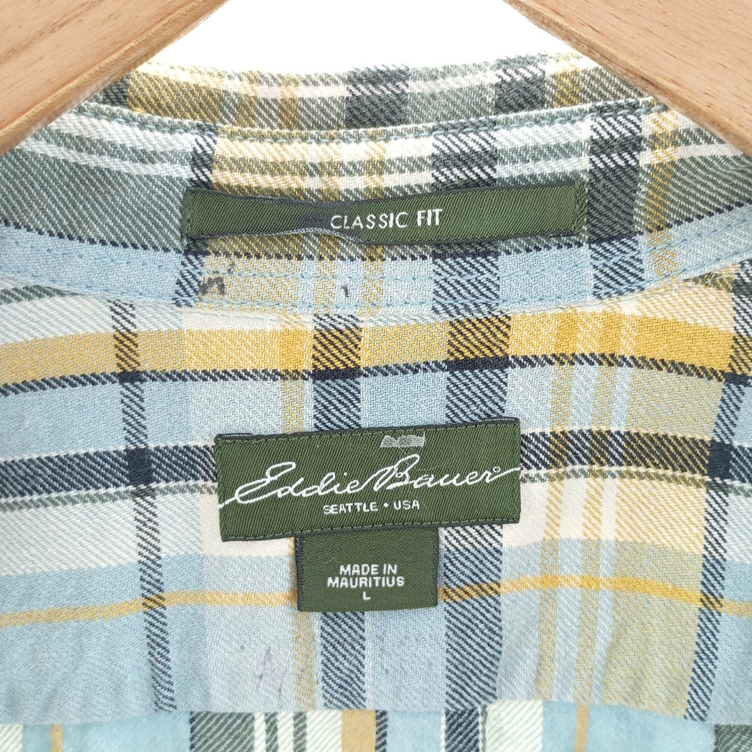 Eddie Bauer Long Sleeve Light Flannel Check Shirt Men's Size L / eaa404380