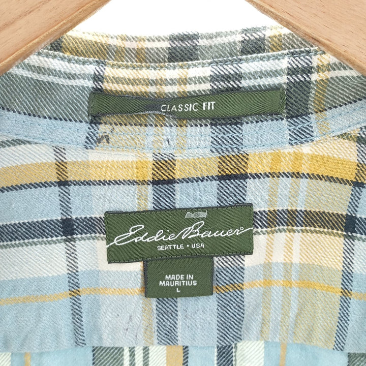 Eddie Bauer Long Sleeve Light Flannel Check Shirt Men's Size L / eaa404380