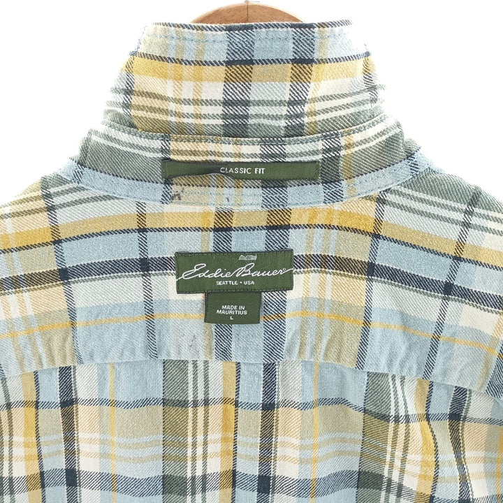 Eddie Bauer Long Sleeve Light Flannel Check Shirt Men's Size L / eaa404380