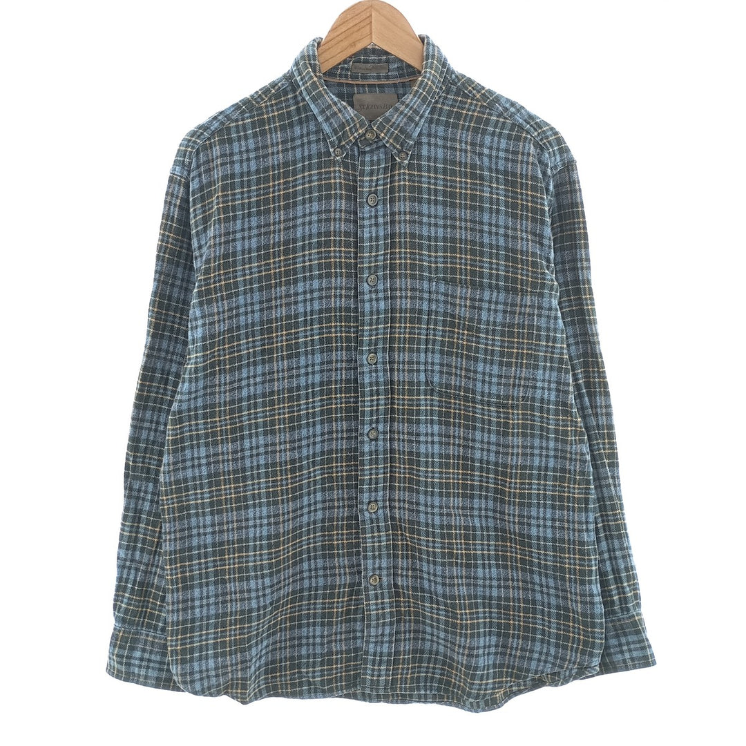 ST JOHN'S BAY Long Sleeve Button Down Light Flannel Check Shirt Men's L Size / eaa404390