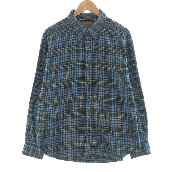 ST JOHN'S BAY Long Sleeve Button Down Light Flannel Check Shirt Men's L Size / eaa404393