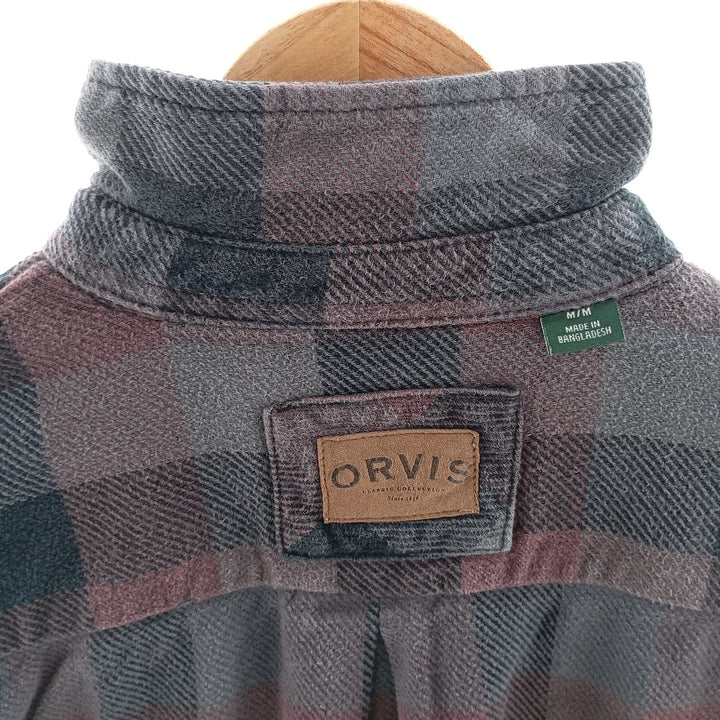 ORVIS Long Sleeve Flannel Check Shirt Men's M Size / eaa404399