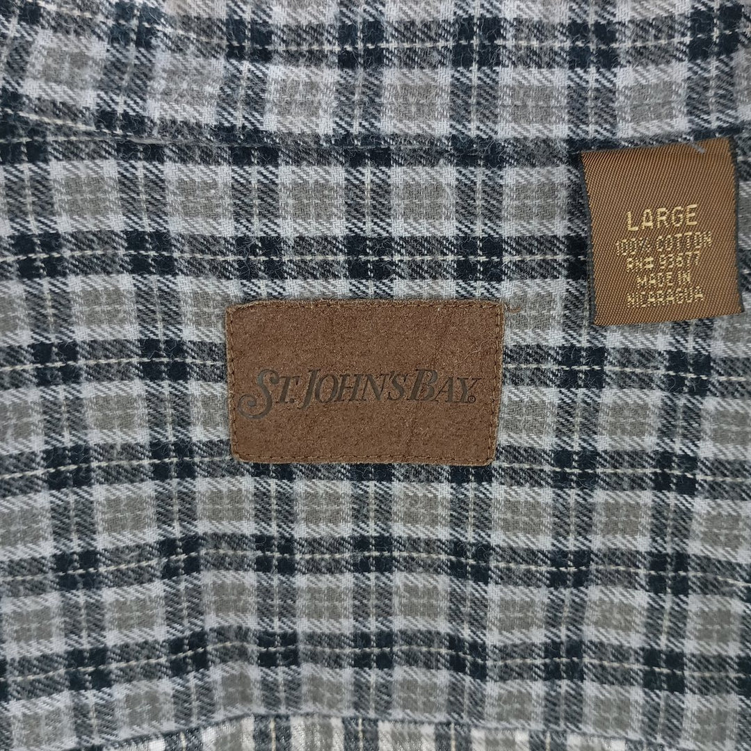 90s~00'S St. John's Bay Long Sleeve Button Down Light Flannel Check Shirt Men's L Size Vintage /eaa404402