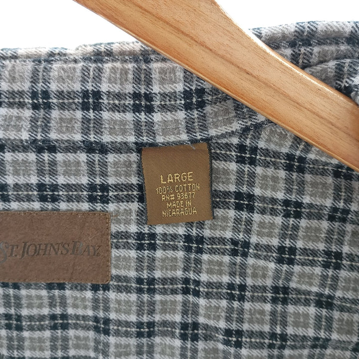 90s~00'S St. John's Bay Long Sleeve Button Down Light Flannel Check Shirt Men's L Size Vintage /eaa404402